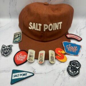Salt Point Merch Bundle Brown Hat Pins Patches Cocktail Brand California